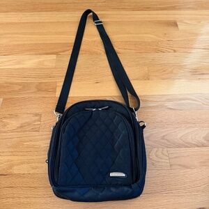 Travelon Black Nylon Quilted Crossbody Bag Anti Theft Travel Bag